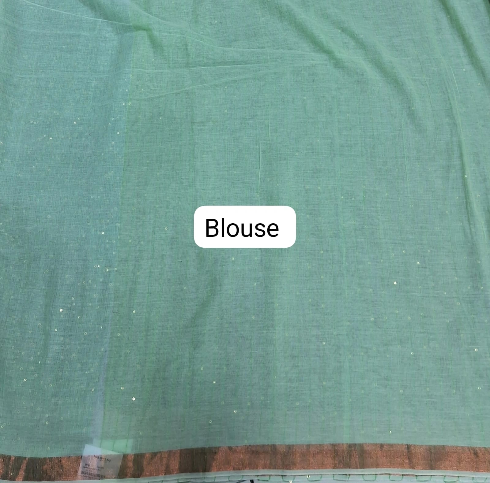 Pista Green Khadhi Cotton Saree blouse