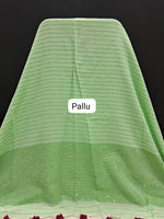 Pista Green Khadhi Cotton Saree pallu