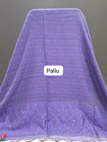 Navy Blue Khadhi Cotton Saree pallu