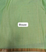 Bright Green Khadhi Cotton Saree blouse