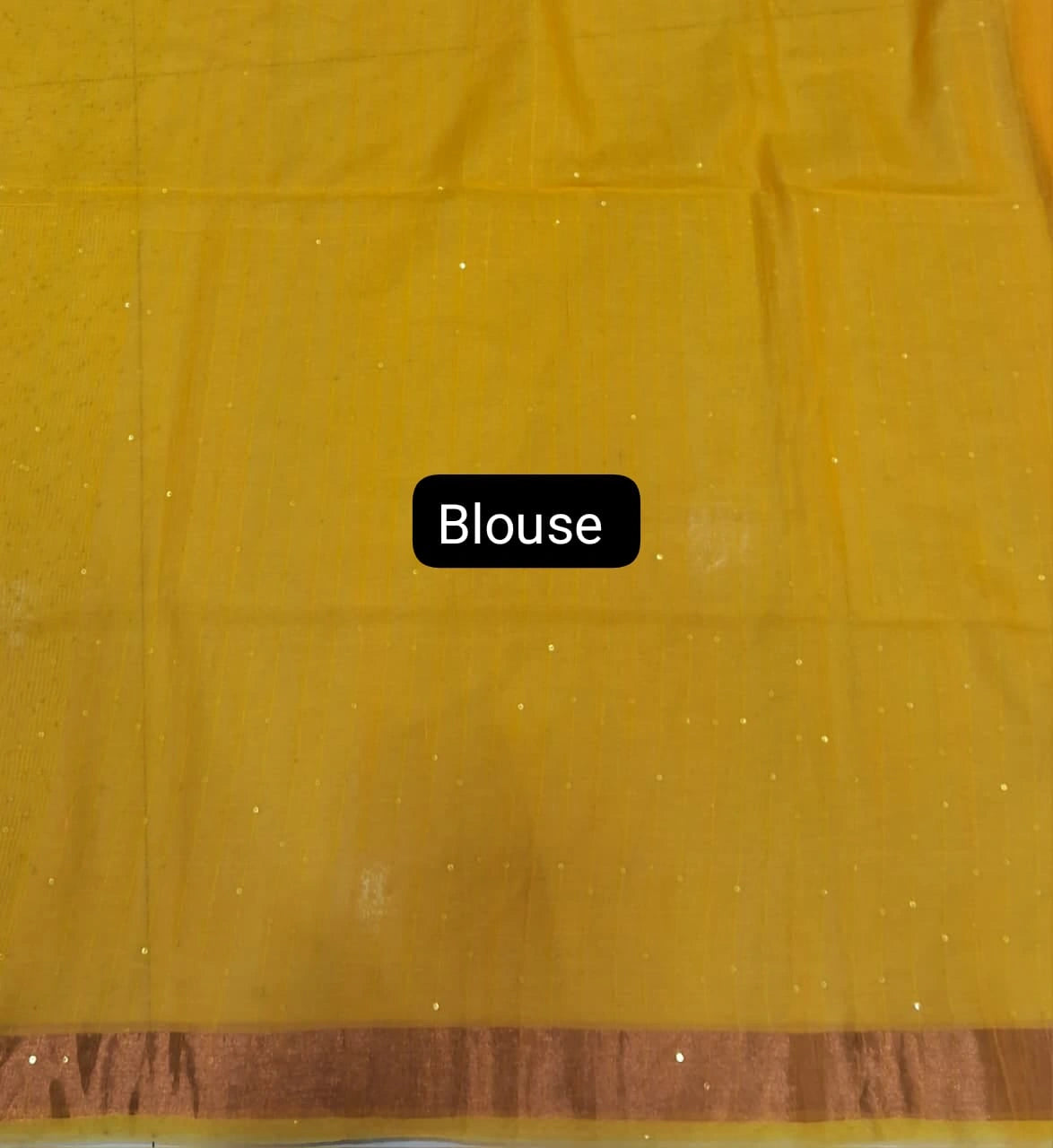 Mango Yellow Khadhi Cotton Saree blouse