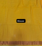 Mango Yellow Khadhi Cotton Saree blouse