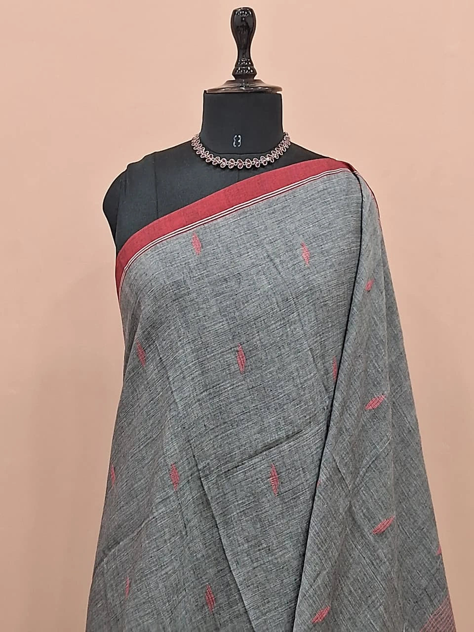 Elephant Grey Khadhi cotton saree 1
