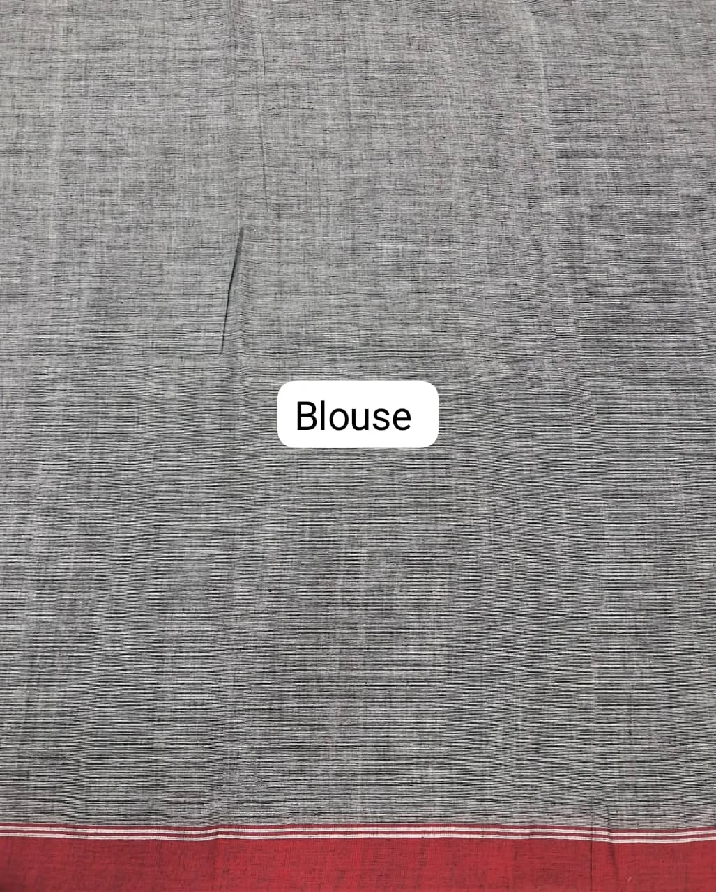 Elephant Grey Khadhi cotton saree blouse