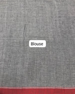 Elephant Grey Khadhi cotton saree blouse