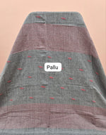 Elephant Grey Khadhi cotton saree pallu