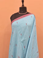 Sky Blue Khadhi cotton saree 1