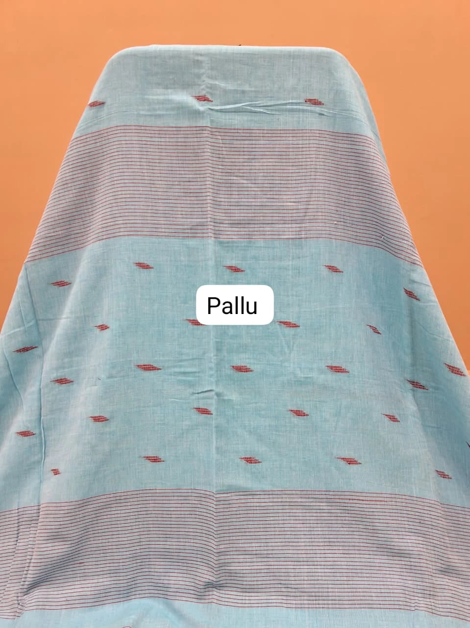 Sky Blue Khadhi cotton saree pallu