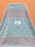 Sky Blue Khadhi cotton saree pallu