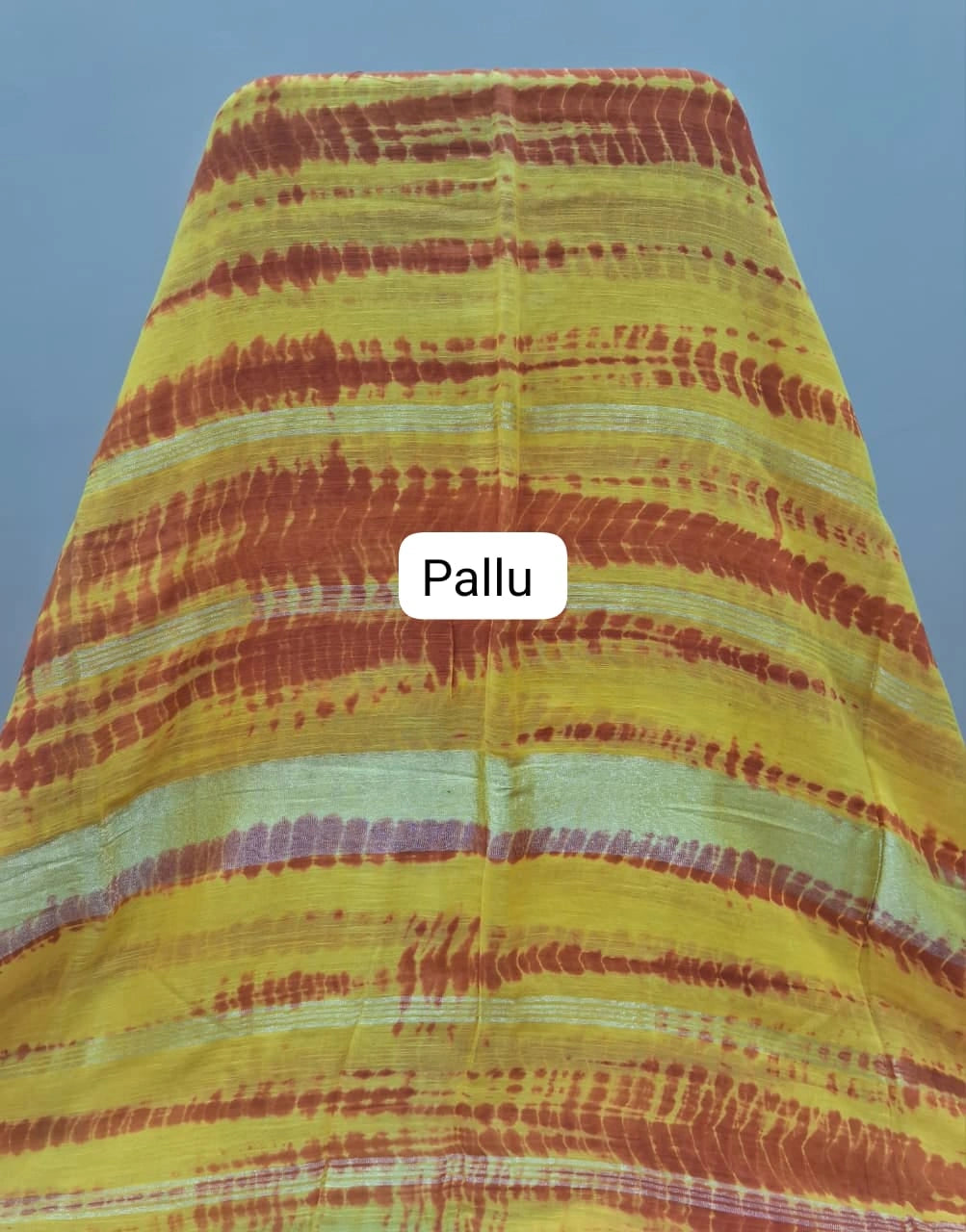 Vibrant Mango yellow Khadhi Cotton Saree pallu