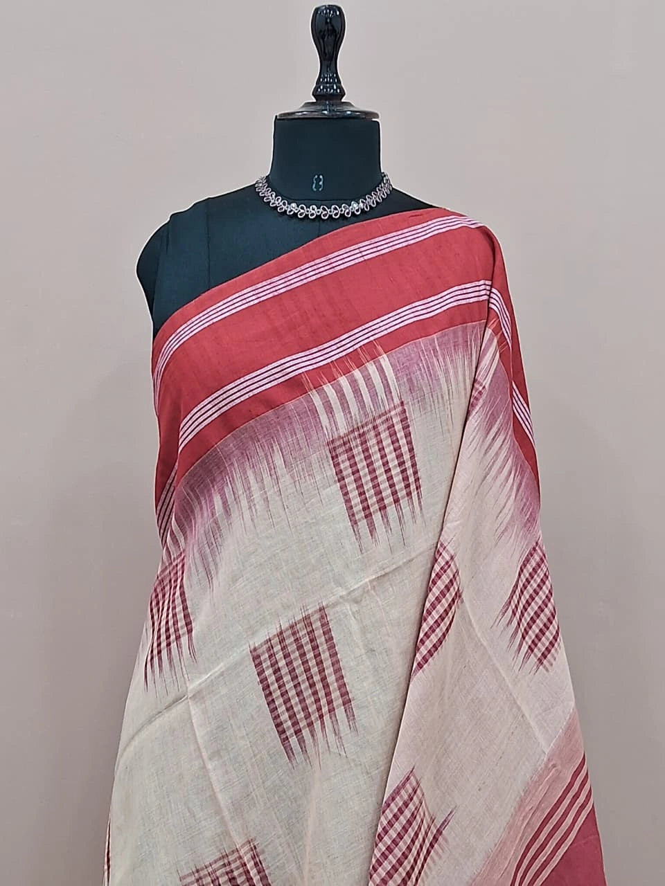 Beige Khadhi cotton saree 1
