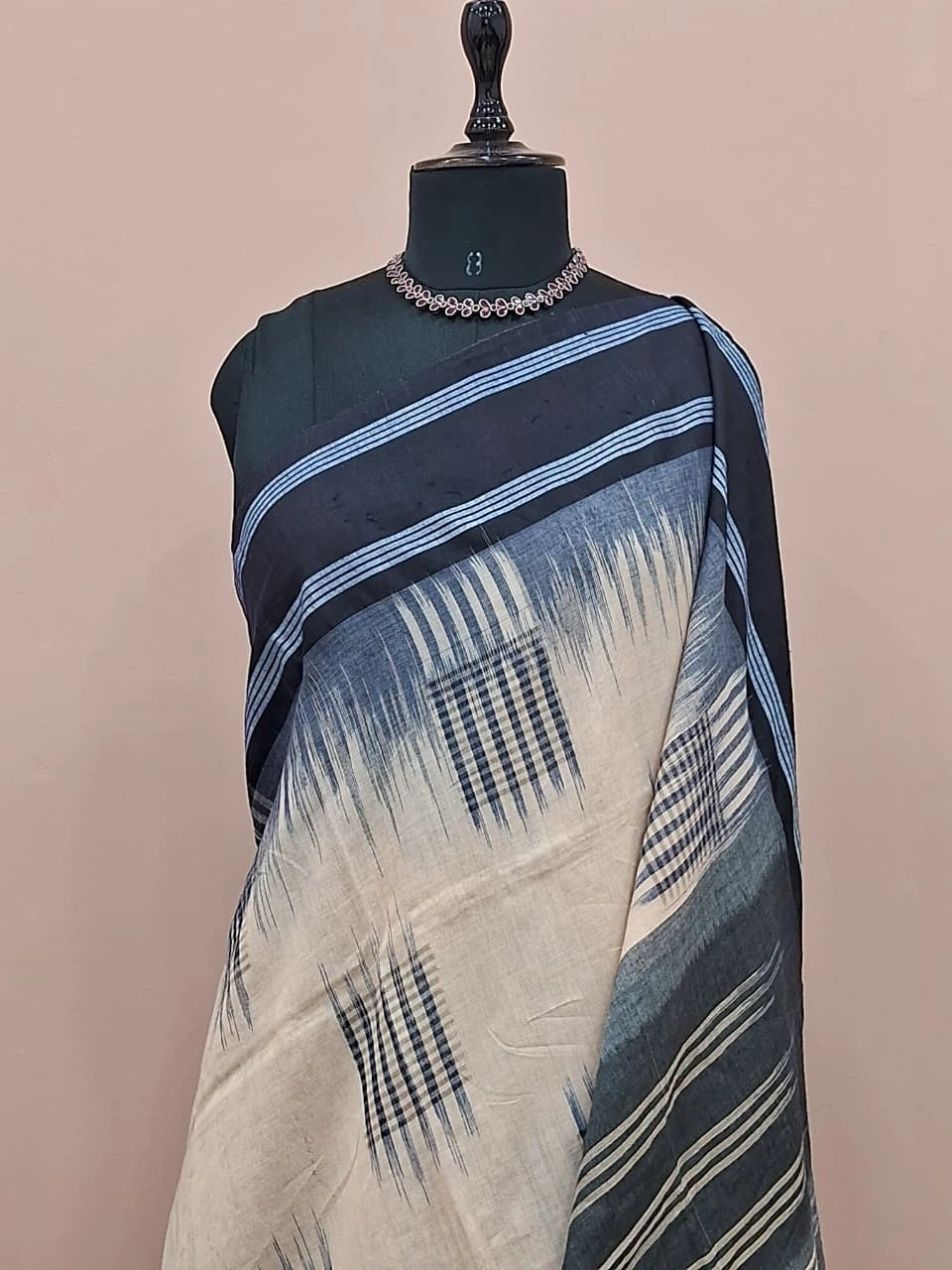 Pure Beige Khadhi cotton saree 1