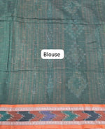 Bottle Green Khadhi Cotton Saree blouse