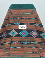 Bottle Green Khadhi Cotton Saree pallu