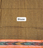 Elegant Olive Green Khadhi Cotton Saree blouse