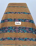 Elegant Olive Green Khadhi Cotton Saree pallu