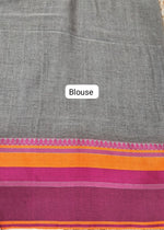 Elephant grey Khadhi Cotton Saree blouse