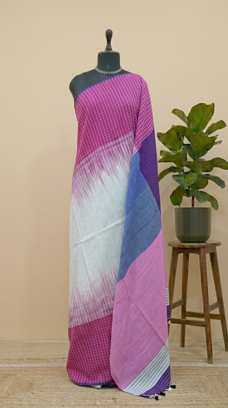 White Khadhi Cotton Saree 