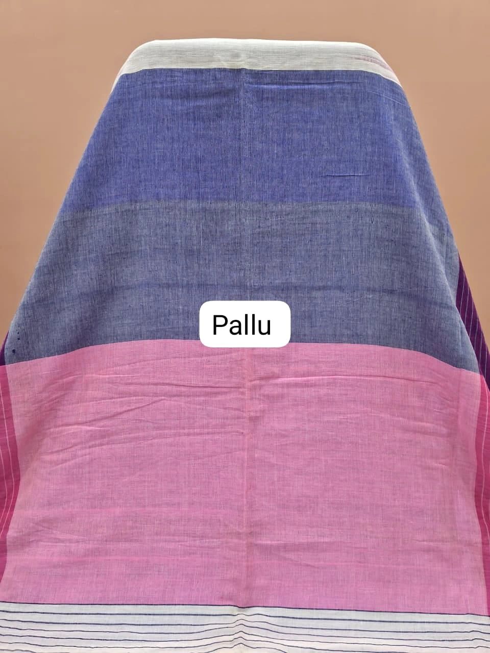 White Khadhi Cotton Saree pallu