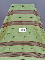 Lemon yellow Khadhi Cotton Saree pallu