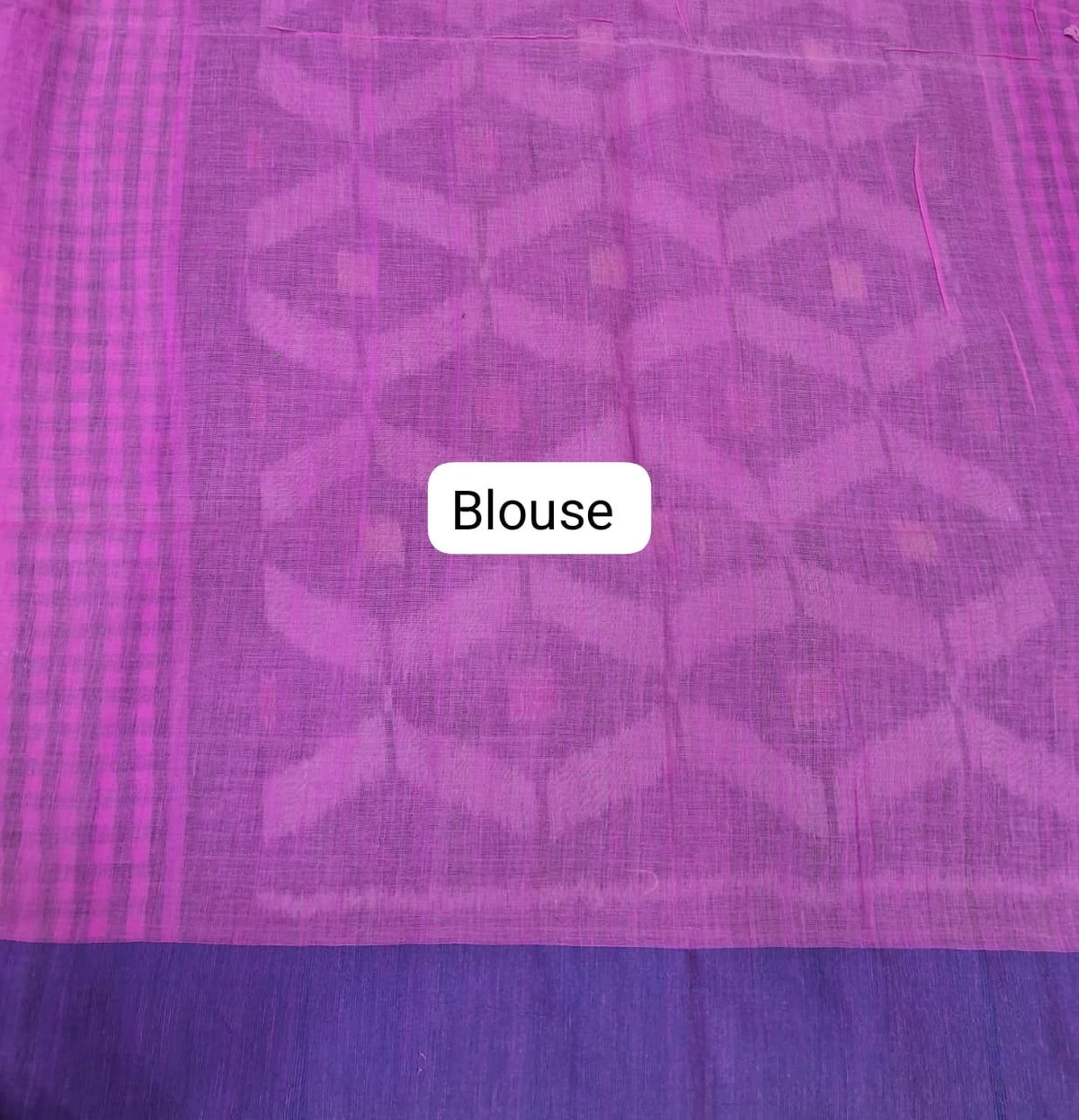 Raspberry pink Khadhi cotton saree blouse