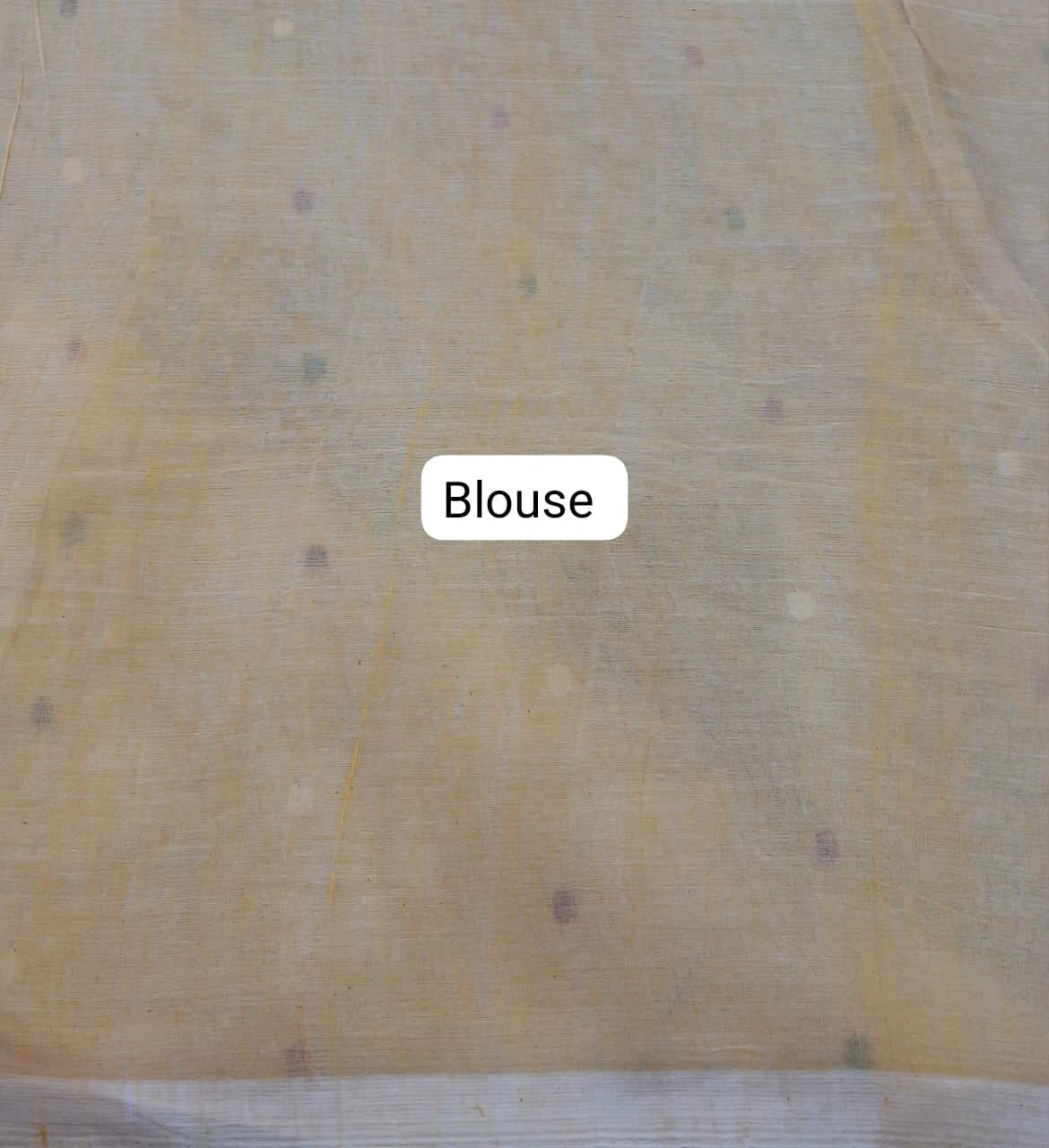 Light yellow khadhi Cotton Saree blouse