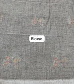 Elephant grey khadhi Cotton Saree blouse