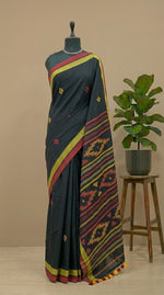 Black khadhi cotton saree 