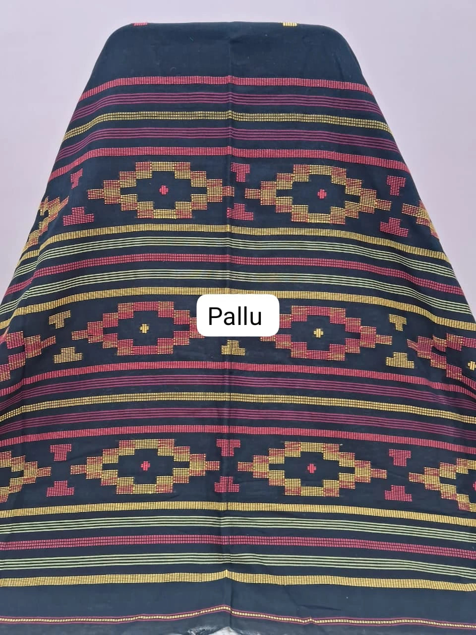 Black khadhi cotton saree pallu