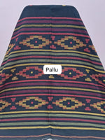 Black khadhi cotton saree pallu
