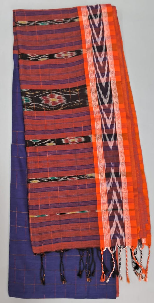 Royal Blue Khadi Cotton Saree