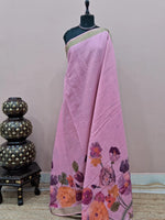 Light Pink Plain Khadhi Cotton Saree
