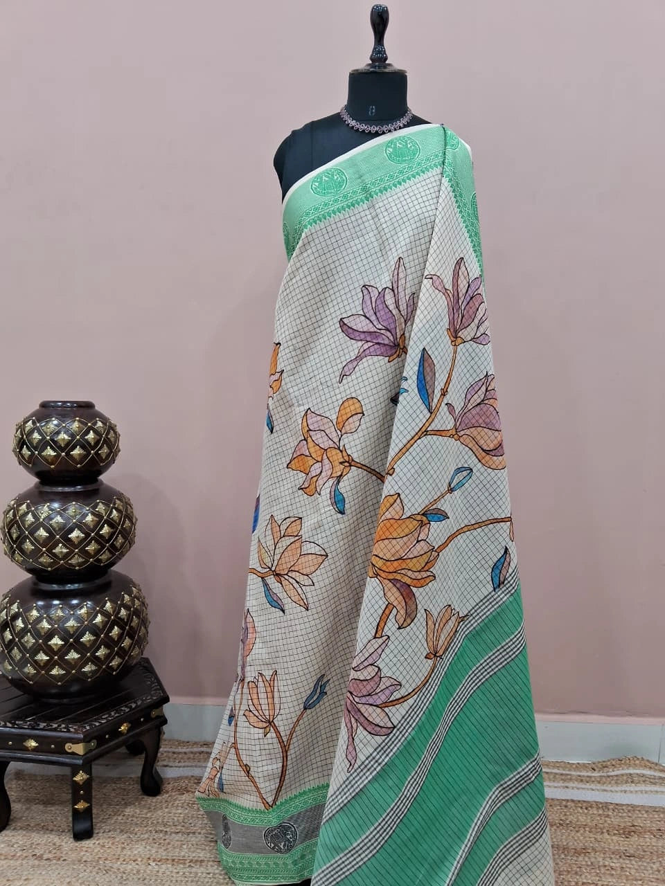 Off-White Khadhi Cotton Saree 