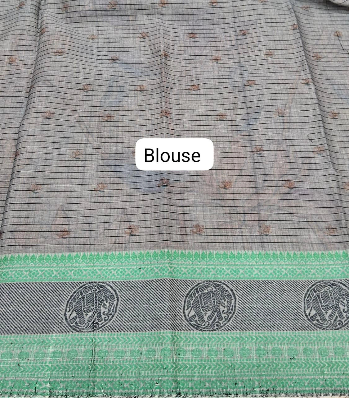 Off-White Khadhi Cotton Saree Blouse