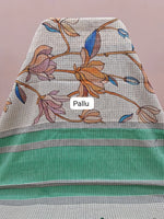 Off-White Khadhi Cotton Saree pallu