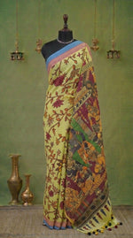 Light Yellow Khadhi Cotton Saree