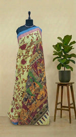 Light Yellow Khadhi Cotton Saree