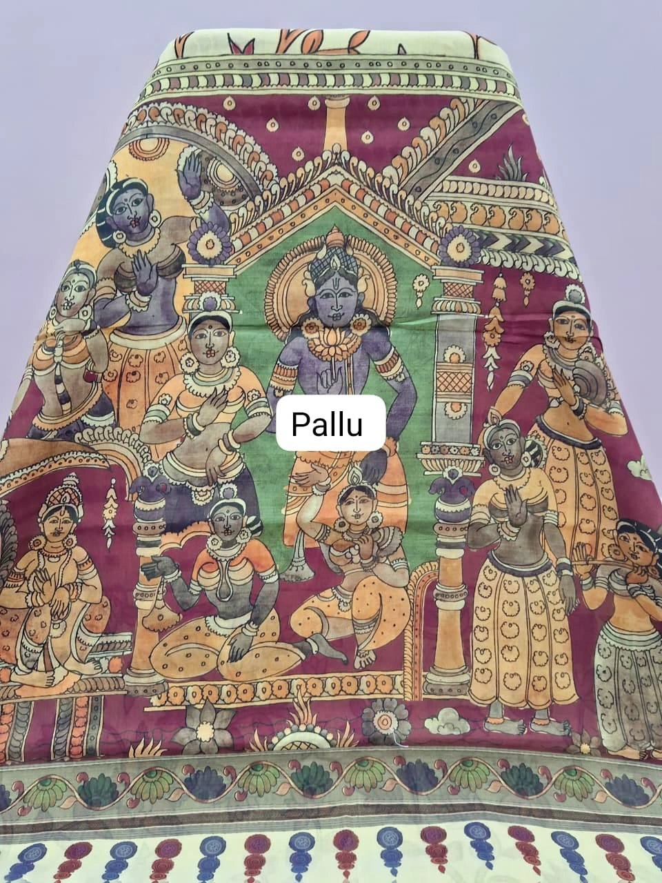 Light Yellow Khadhi Cotton Saree Pallu