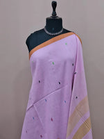 Light Pink Khadi Cotton Saree 1