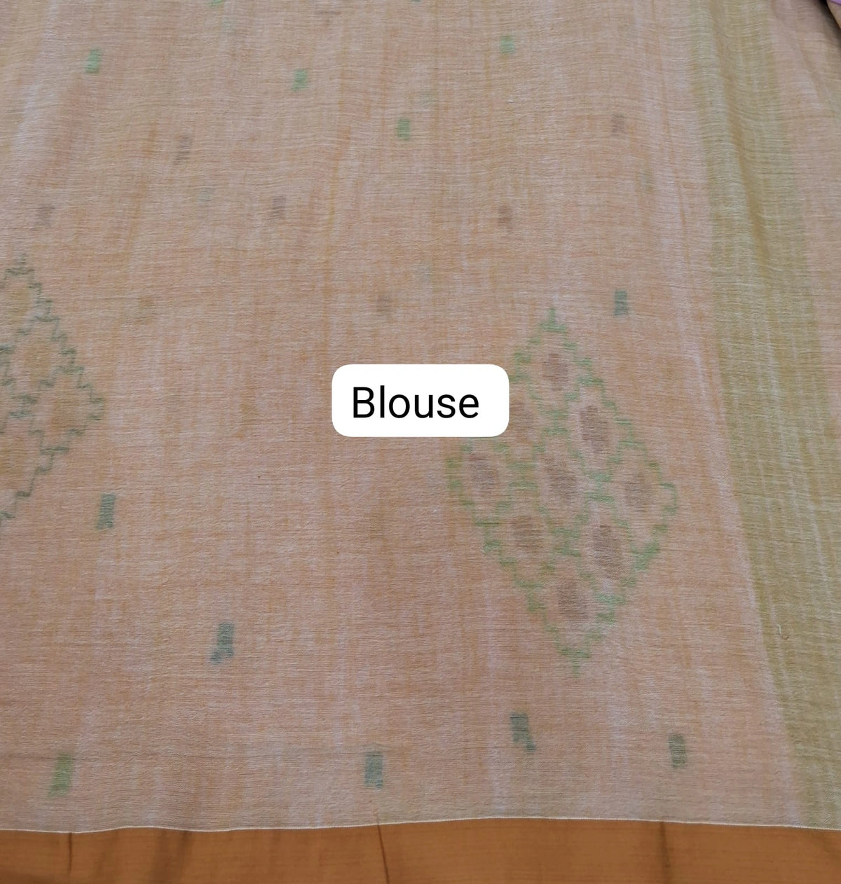 Light Pink Khadi Cotton Saree blouse