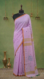 Light Pink Khadi Cotton Saree