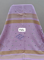 Light Pink Khadi Cotton Saree pallu