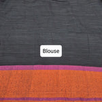 Black Khadhi Cotton Saree Blouse