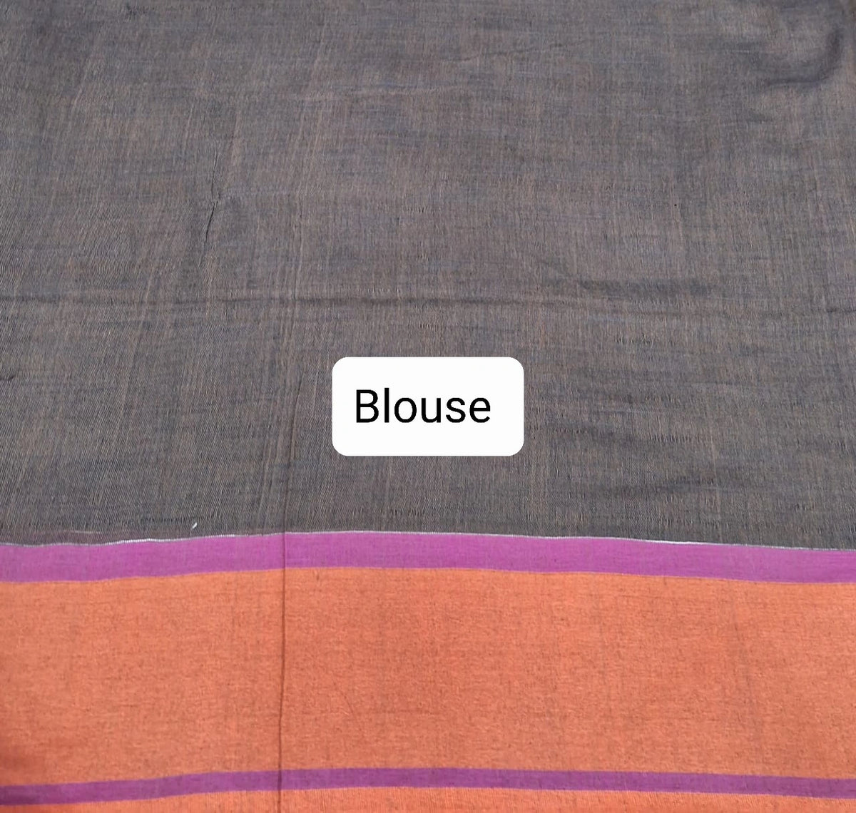 Dark Chocolate Brown Khadhi Cotton Saree Blouse