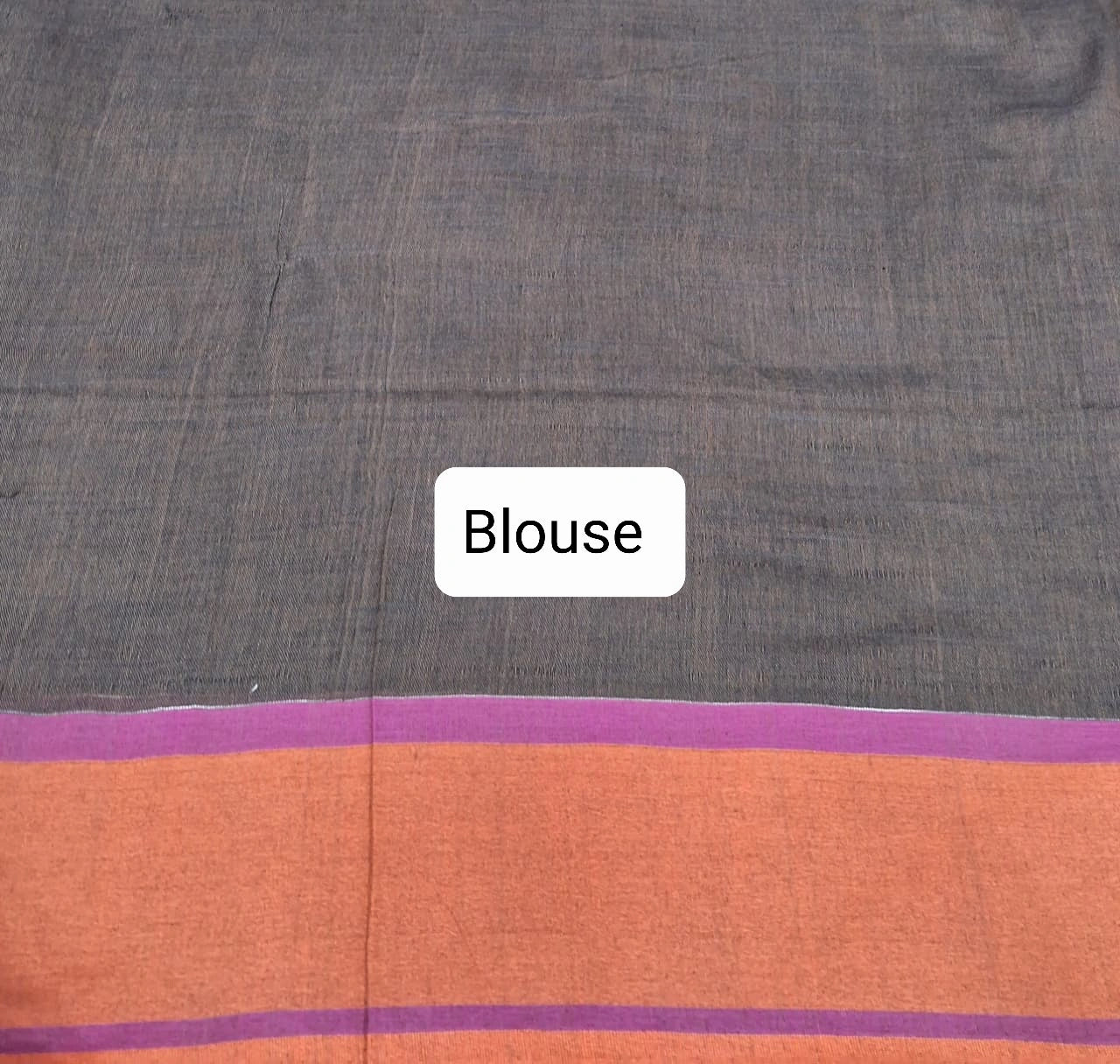 Dark Chocolate Brown Khadhi Cotton Saree Blouse