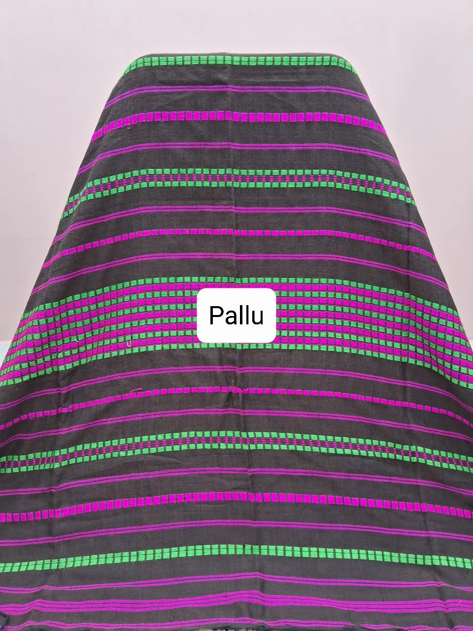 Dark Chocolate Brown Khadhi Cotton Saree Pallu