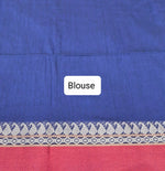 Royal Blue Plain Khadhi Cotton Saree Blouse
