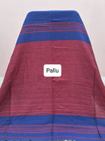Royal Blue Plain Khadhi Cotton Saree Pallu