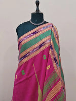 Rani Pink Khadhi Cotton Saree 1