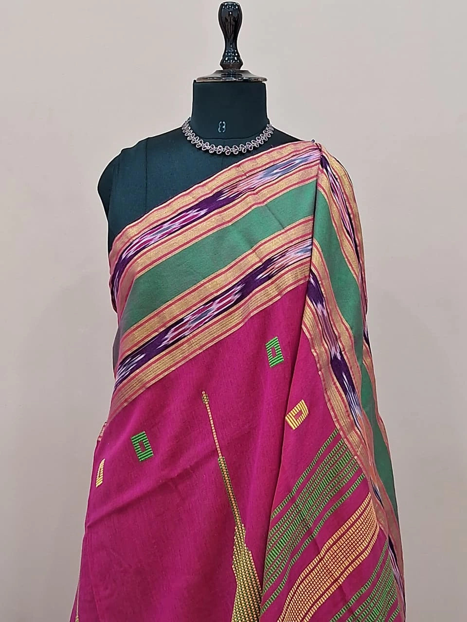 Rani Pink Khadhi Cotton Saree 1